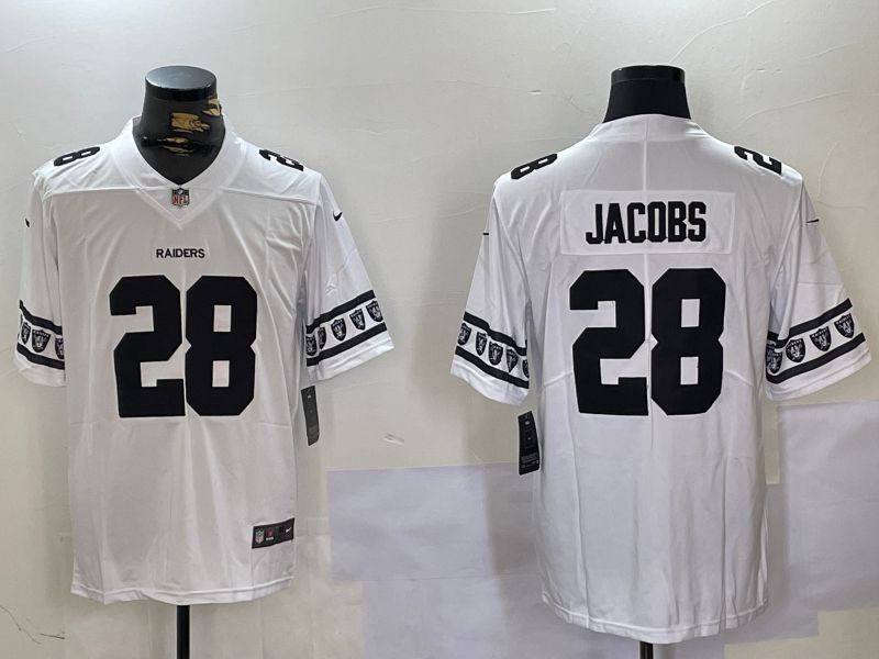 Men Oakland Raiders #28 Jacobs White 2024 Nike Vapor Limited NFL Jersey style 6